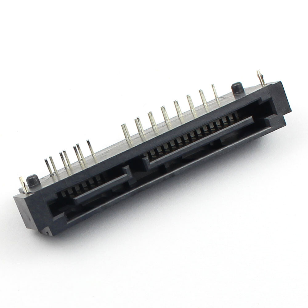 2Pcs Sata 7+15 22 Pin Right Angle DIP Male Interface Socket Connector Hard Drive