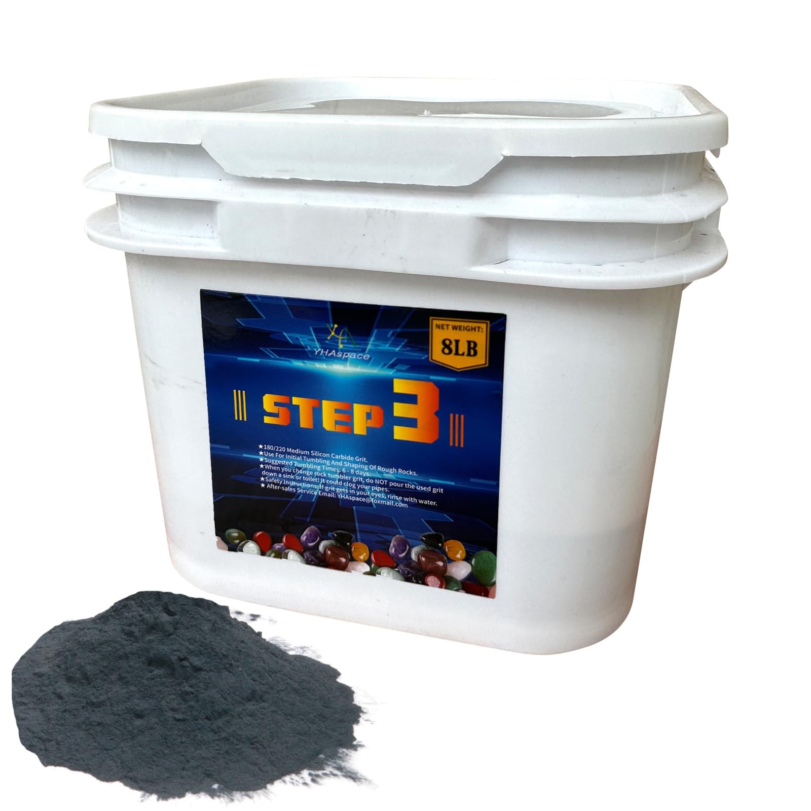 YHAspace 8 lbs Tumbler Media Grit,Rock Polishing Grit Media, STEP3 - 8LB