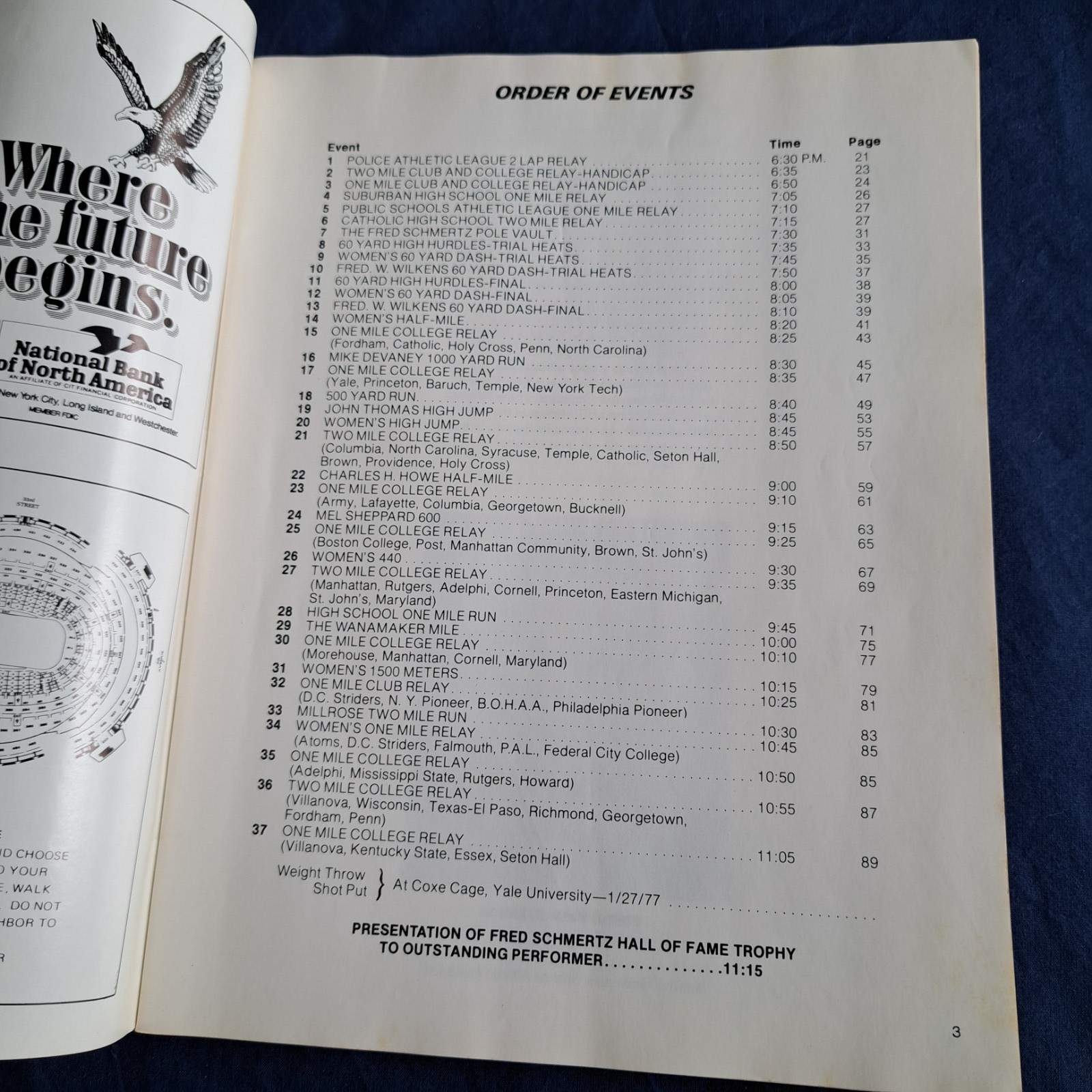 Wanamaker Millrose Games,Track & Field Program 1977, Madison Square Garden, VG!!