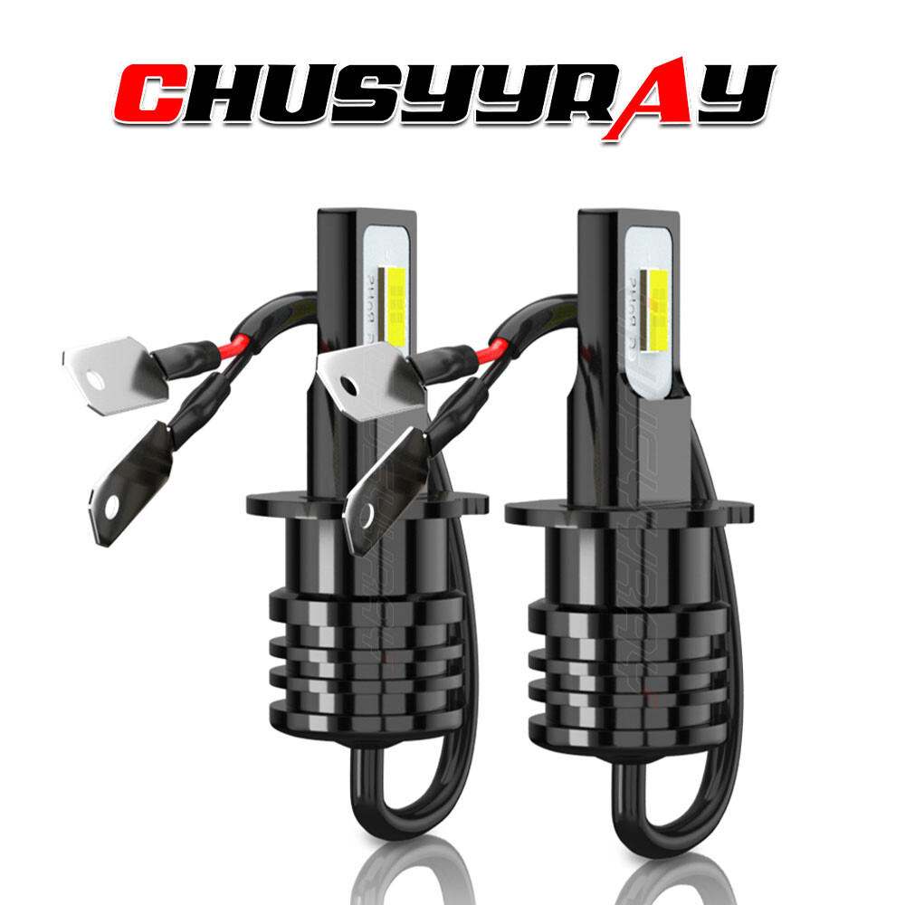 2Pcs H3 LED Fog Light Bulb Conversion Kit Super Bright White DRL Lamp 6000K 100W