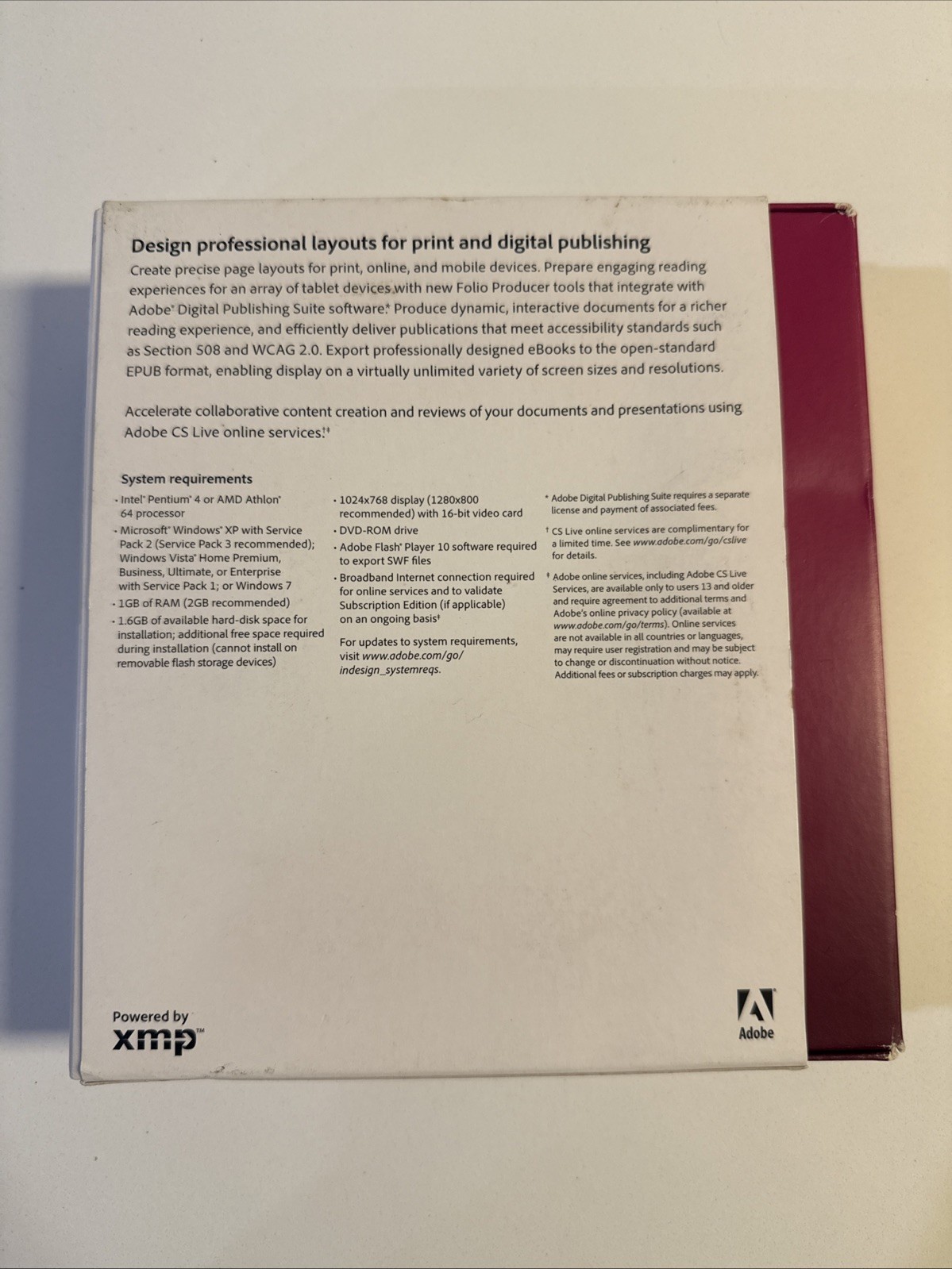 Adobe InDesign CS5 or CS5.5 software for Windows. rb5