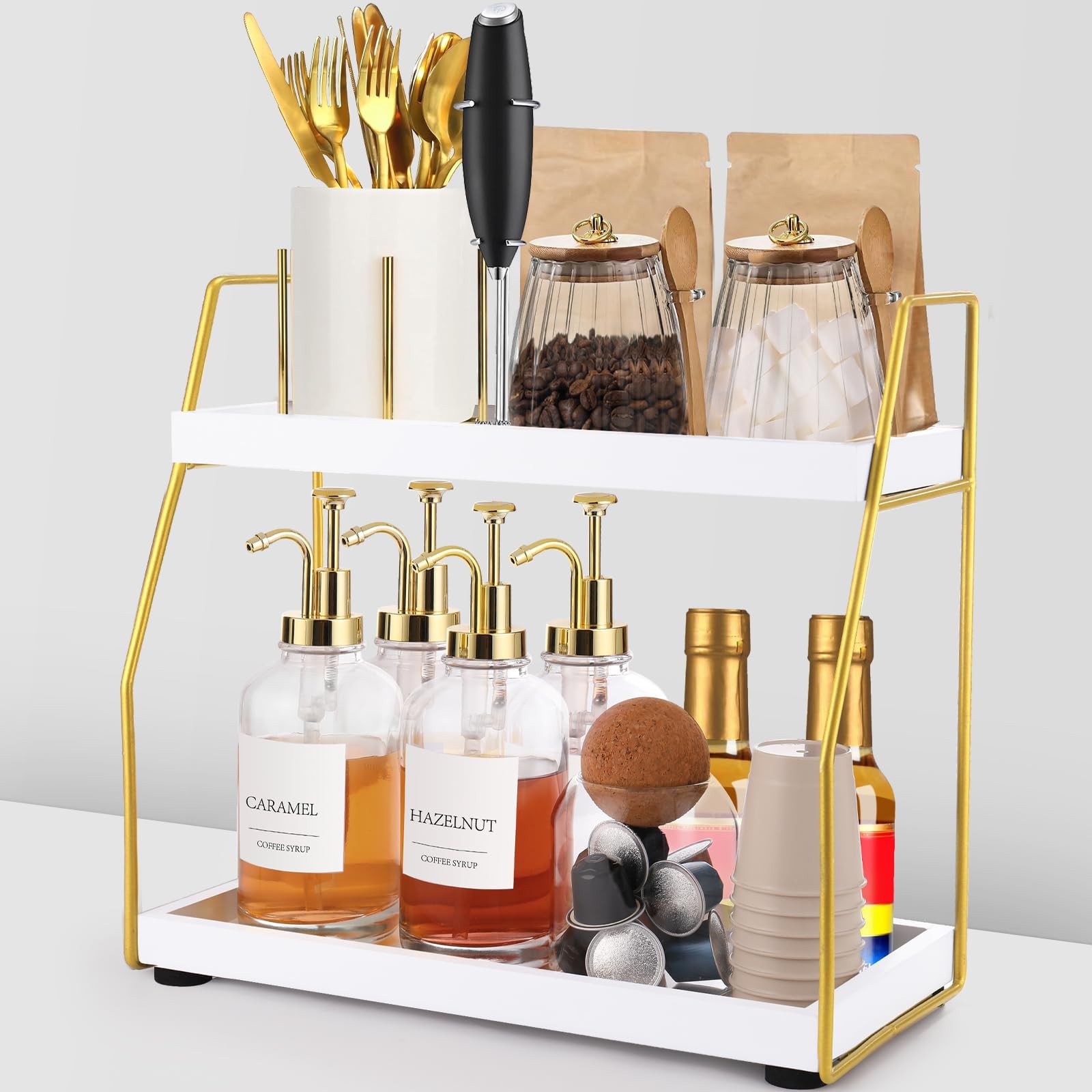 DWTS Coffee Bar 14.2 inches (W) x 7.1 (L) x 13.4 (H), Gold