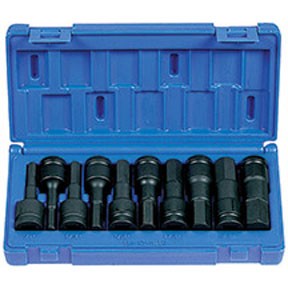 1/2" Drive 10 Piece Hex Driver Set GRY-1398H
