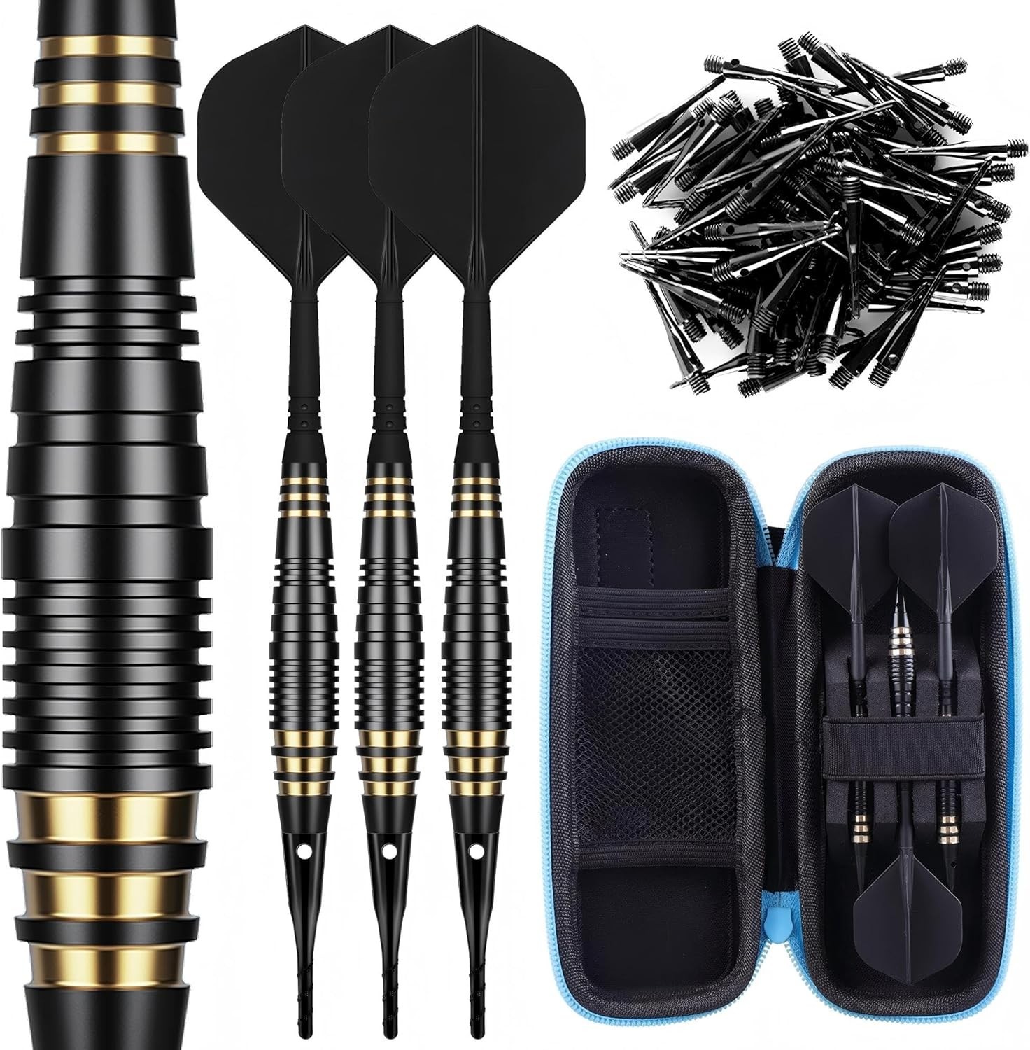 Professional 18g Soft Tip Darts Set with 30 Extra Tips & Gift Storage Box