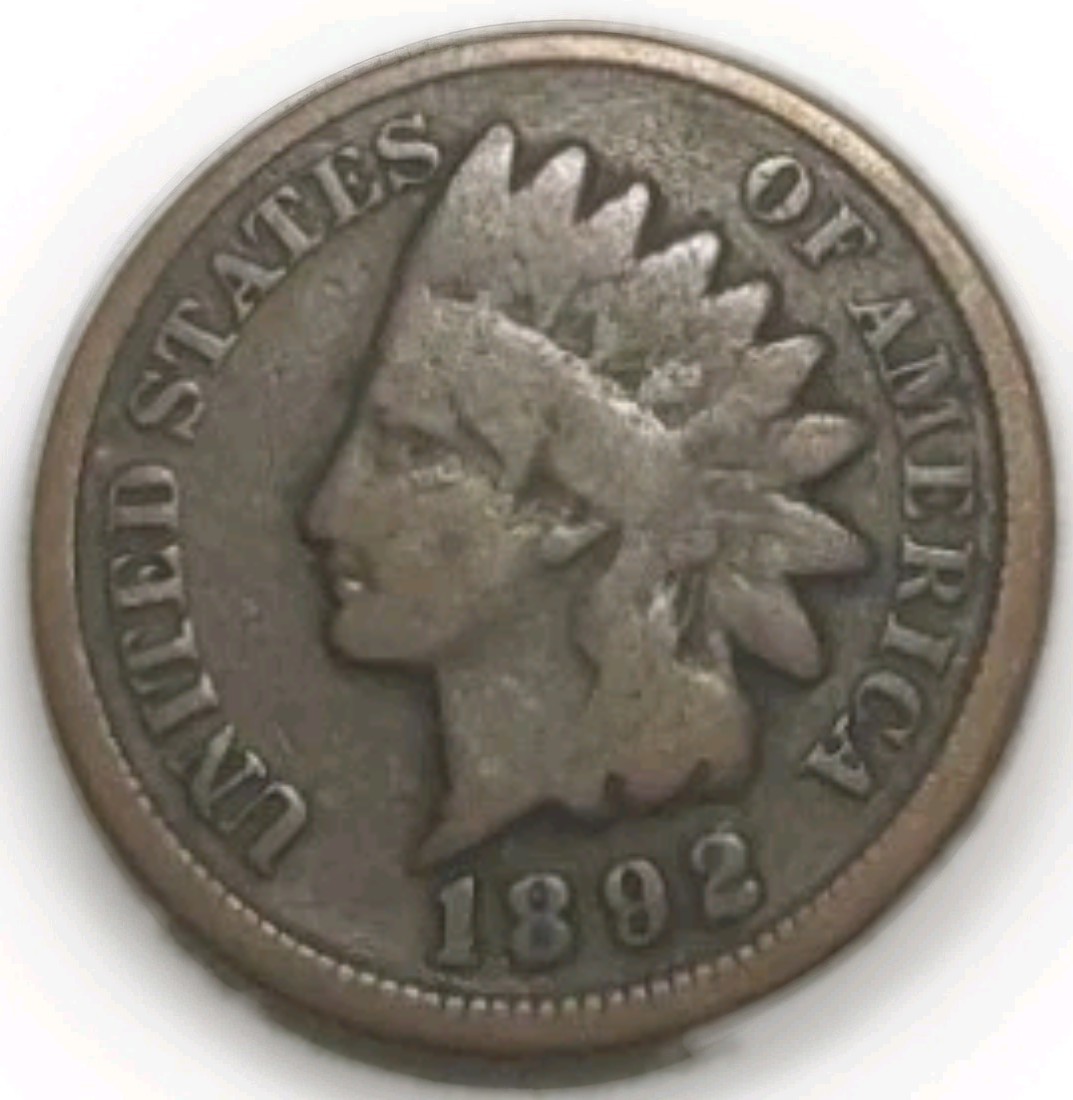 1892 Indian Head Bronze Cent Good+ Medium Brown Free Post Tracking