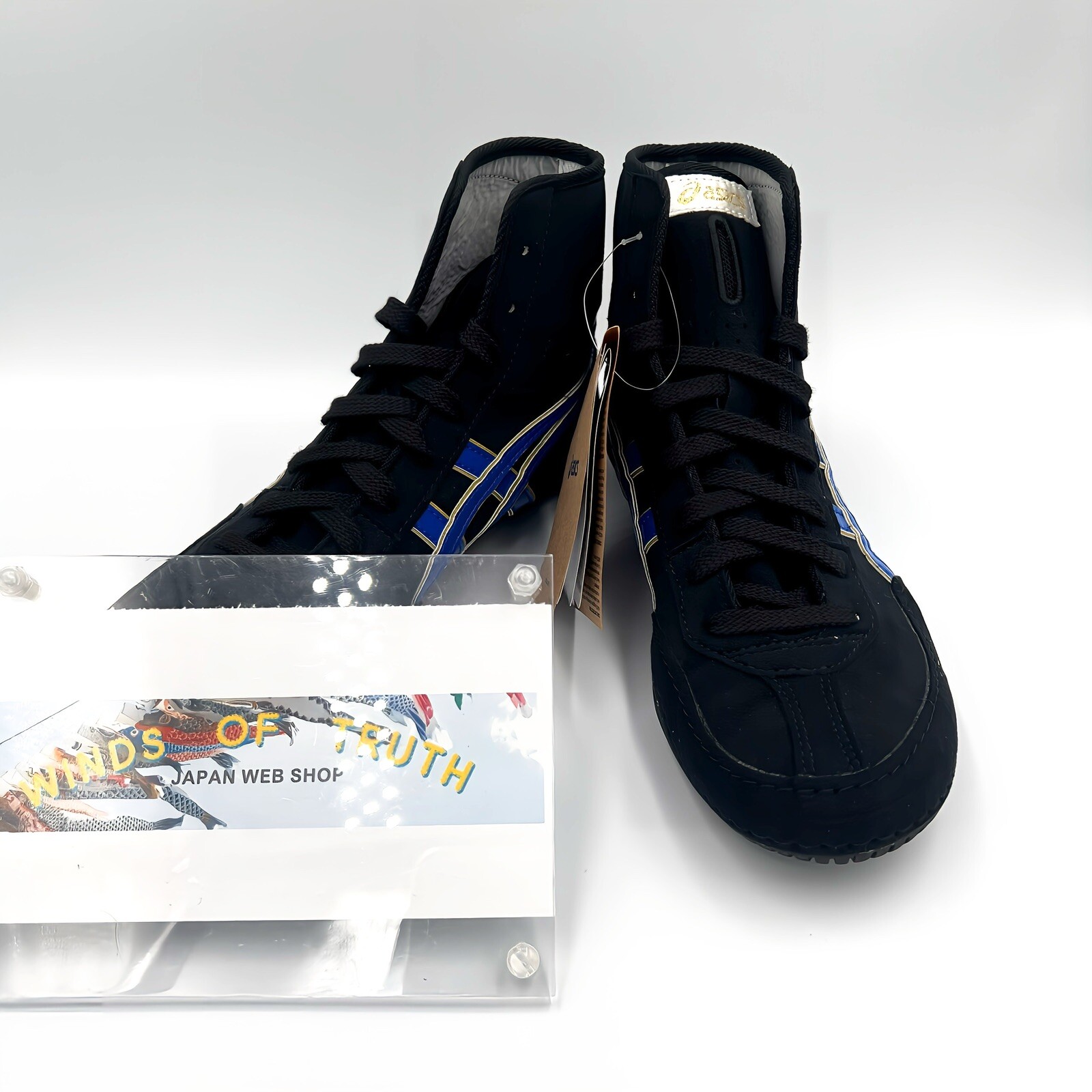 Asics Wrestling Shoes 1083A001 EX-EO special order black x blue gold H/W black