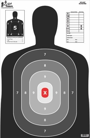 Pro-Shot Products 23x35" B27-E Pro Silhouette Target 5-Pack - B-27E-PRO-5PK