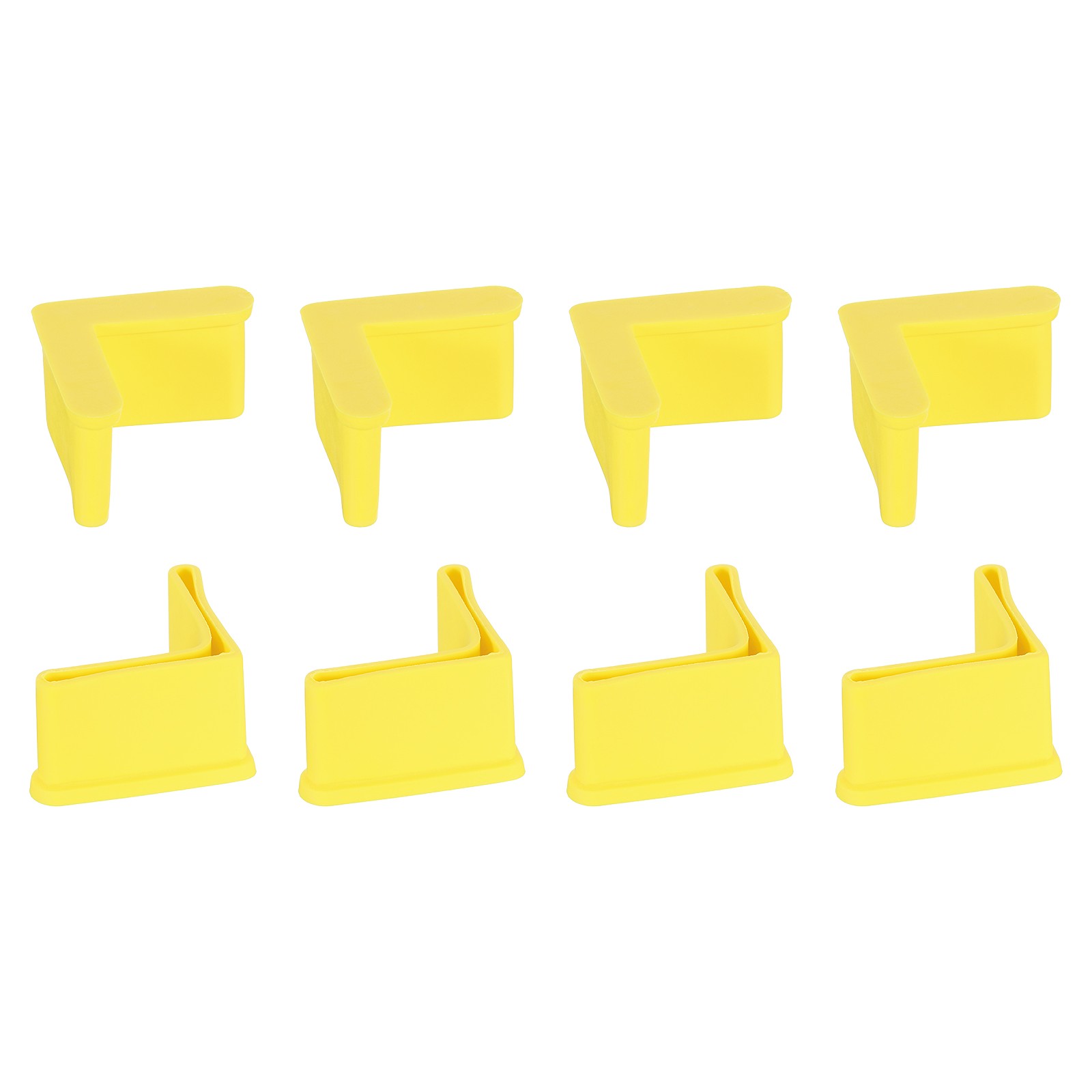 8Pcs 1.57" x 1.57" Angle Iron Foot Pad L Shaped Plastic Leg Cap Protector Yellow