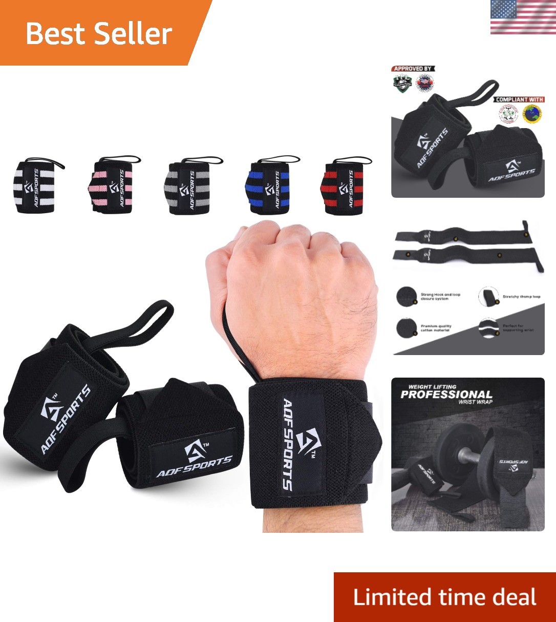 Performance-Enhancing 18" Gym Wrist Support for Powerlifting & Bodybuilding