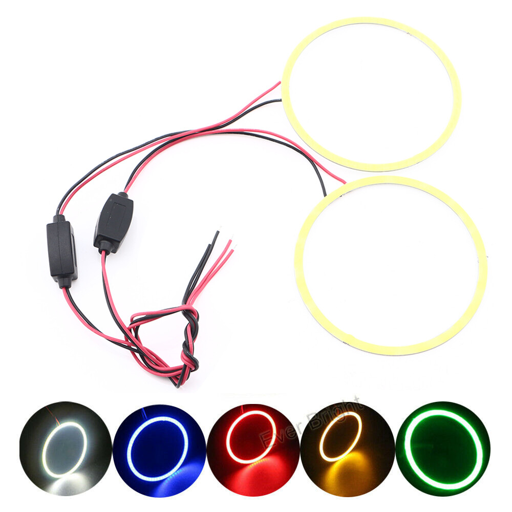 2Pcs 12V 24V COB LED Halo Ring Angel Eyes 60mm 70mm 80mm 90mm 100mm 110mm 120mm
