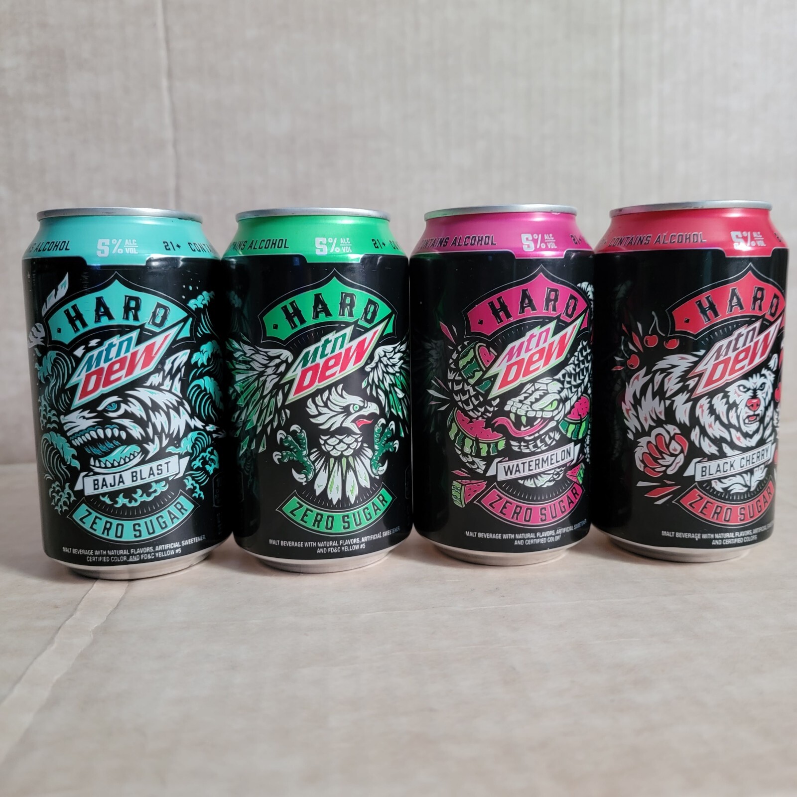 Rare Limited Edition Hard Mountain Mtn Dew 4 Pack Empty 12 oz Beer Cans (Empty)