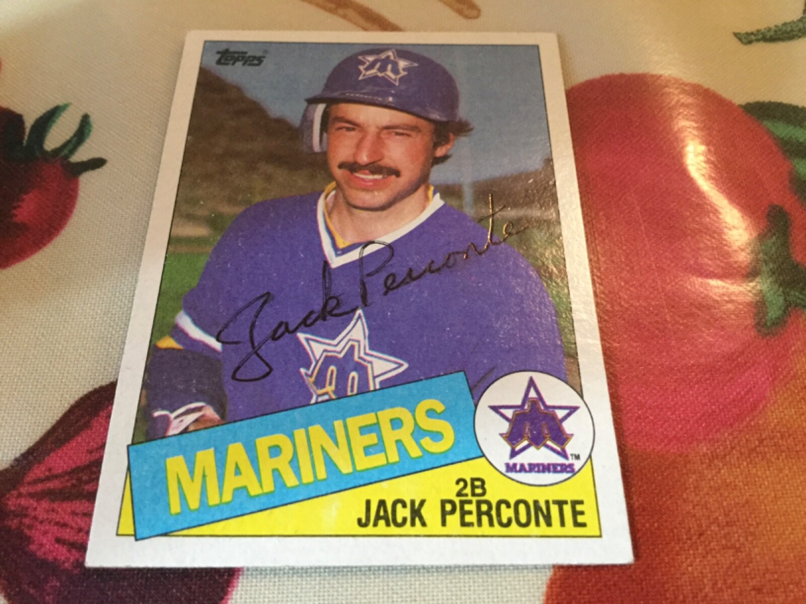 1985 Topps Jack Perconte Autographed Baseball Card Seattle Mariners