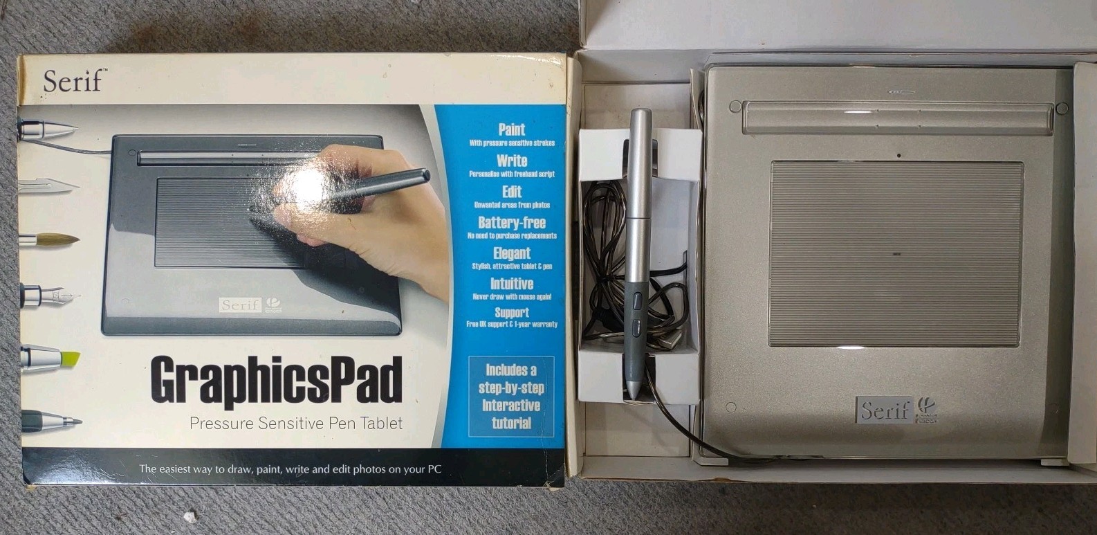 Serif Graphics Pad Pressure Sensitive Drawing Tablet with Pen- CTF-420/020-B