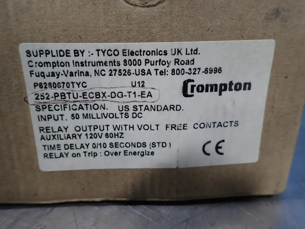 CROMPTON 252-PBTU-ECBX-DG-T1-EA PROTECTOR TRIP RELAY 06232310963