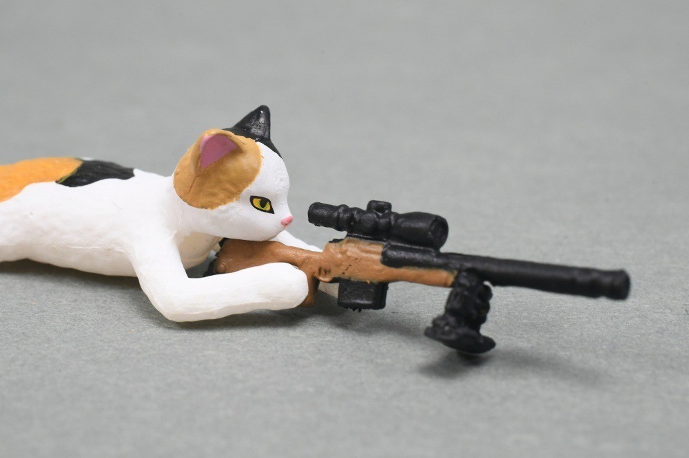 Sniper cat Capsule Toy Complete 5 Types set Gacha Japan