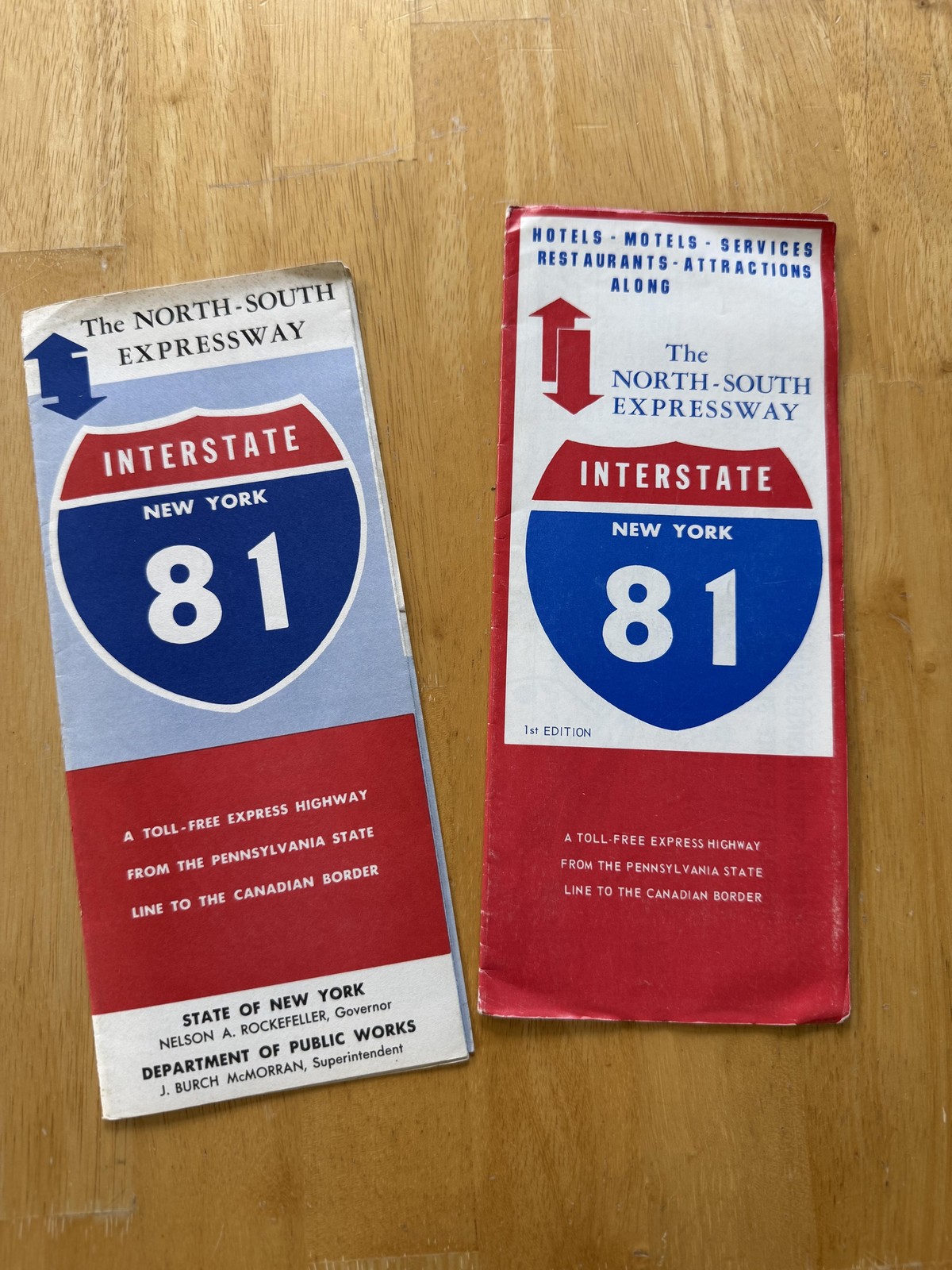 Vintage New York Interstate 81 North-South Expressway Road Map Folded Brochures