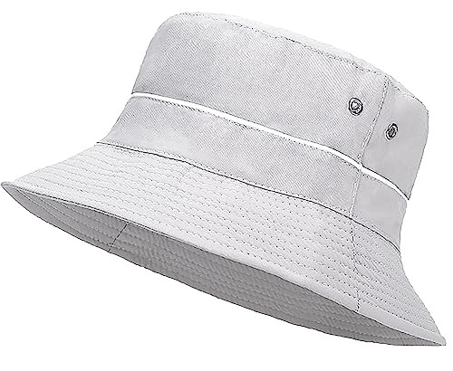 Quick Dry Waterpoof Bucket Hats for Men Women Outdoor Sun One Size Light Grey