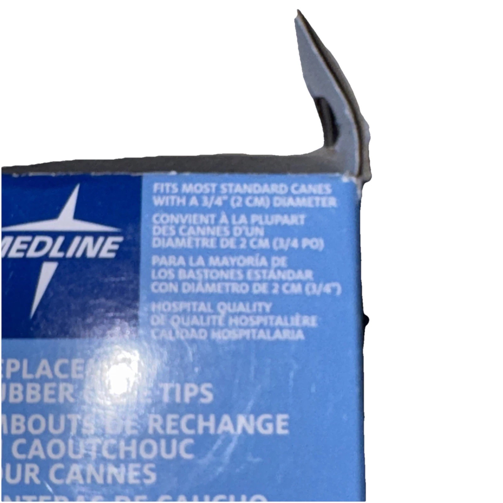 Medline Rubber Cane Tips 3/4" Replacement Tips 2 Pack Pair NEW