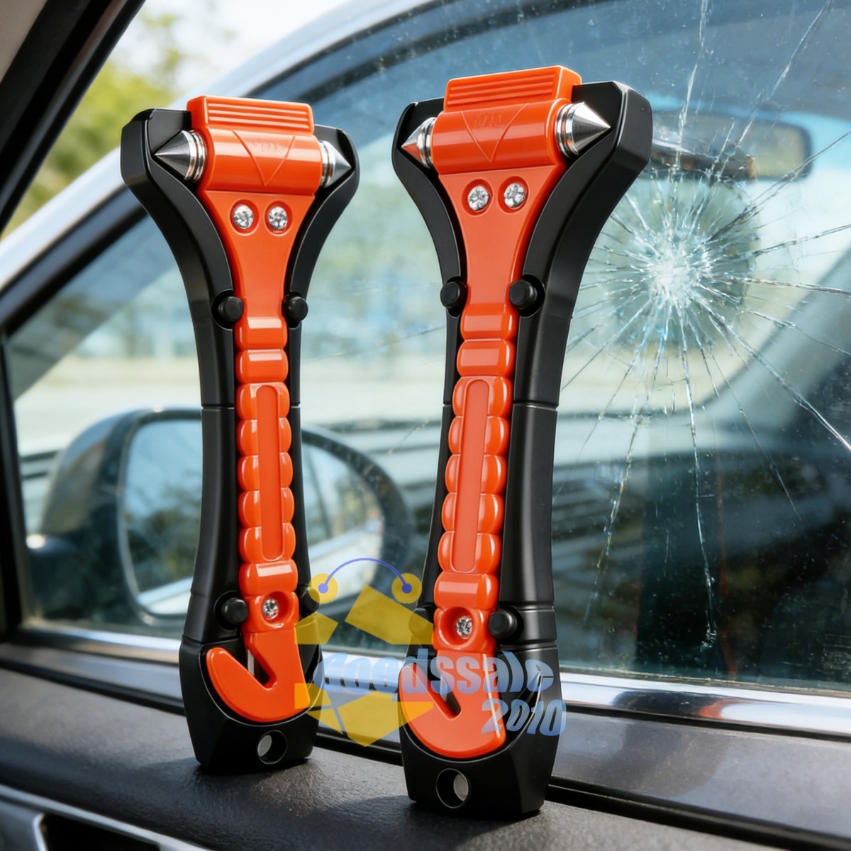 2 Car Safety Hammer Window Glass Breaker Seat Belt Emergency Escape Cutter Tool