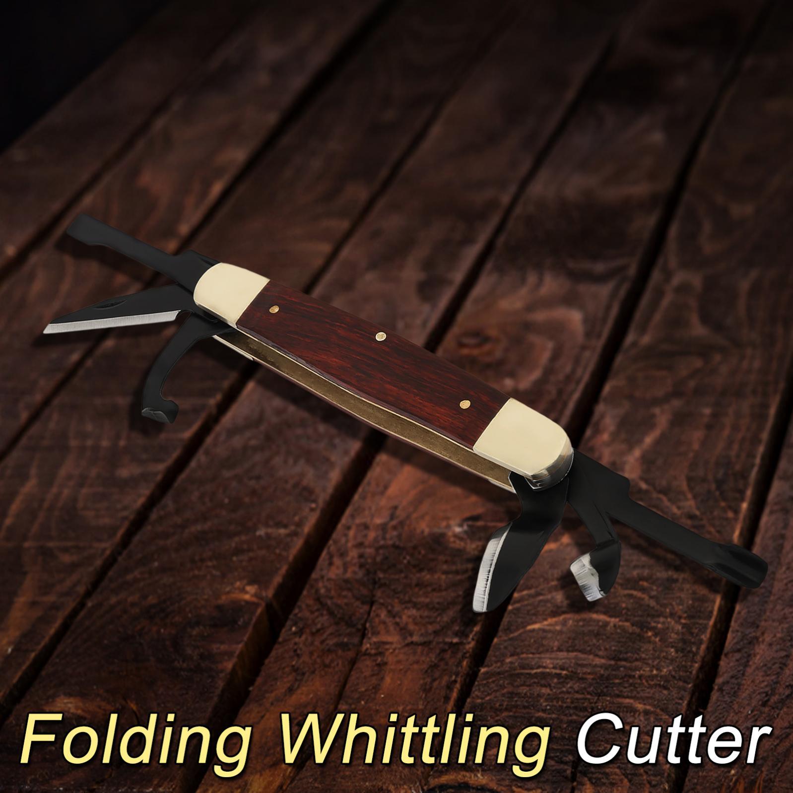 Folding Whittling Cutter with Blade, Scorp, Chisel,Gouge for EDC Carving Camping