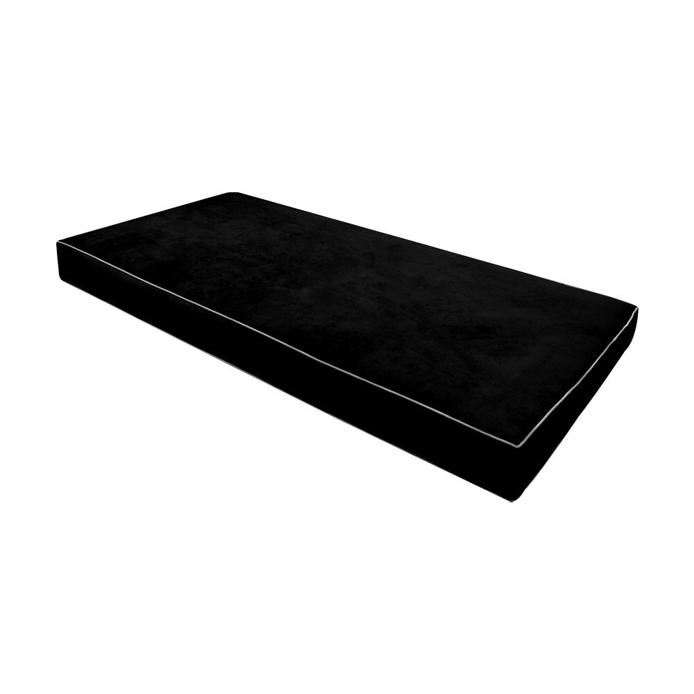 SLIPCOVER ONLY Contrast Pipe 6" Full 75x54x6 Velvet Indoor Daybed Mattress-AD374