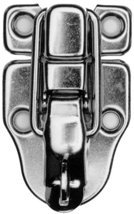 Nickel Plated Locking Drawbolt lock WITH PADLOCK LOOP - antique vintage briefcas
