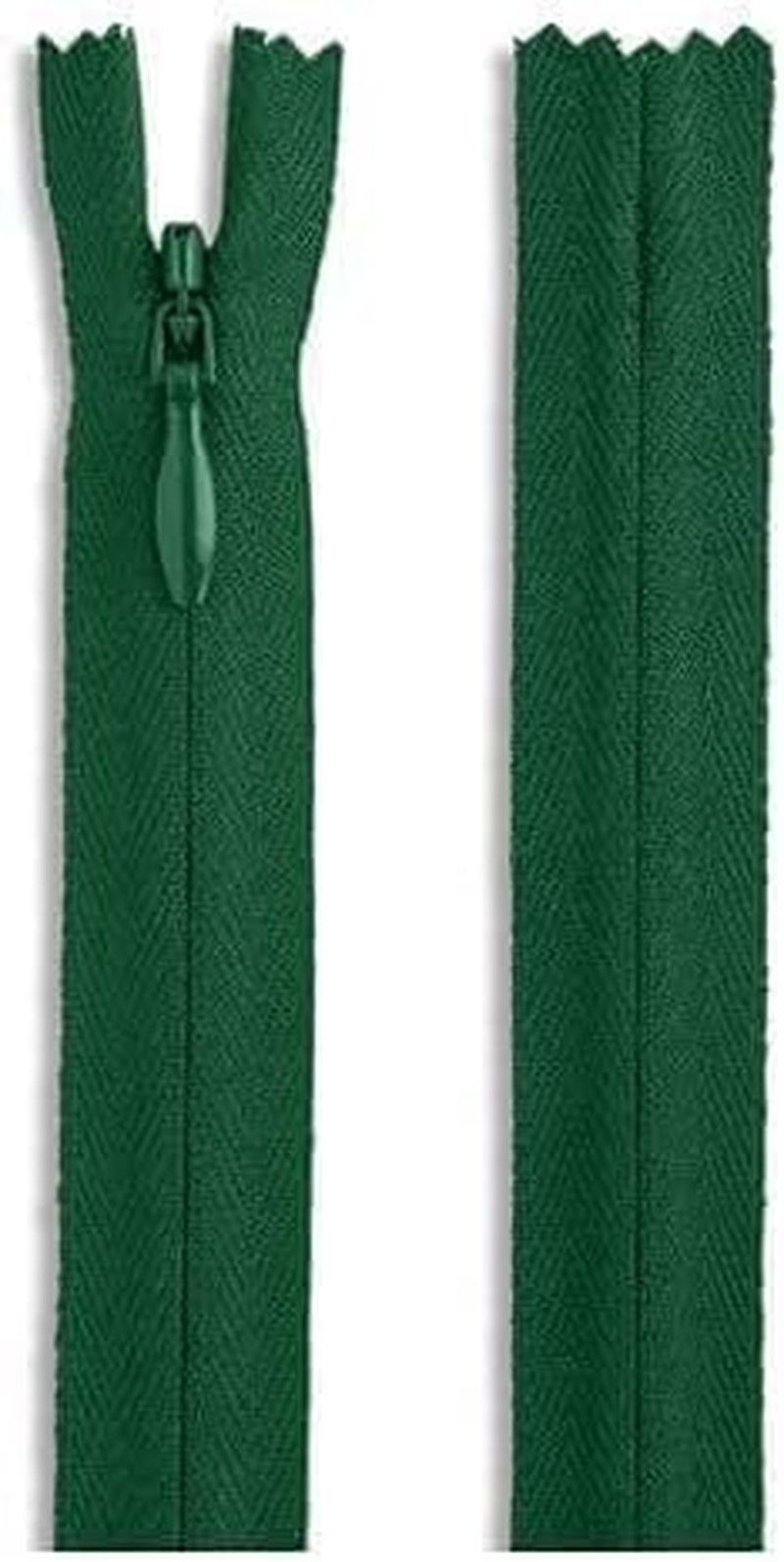 12" Green Zipper Crafts - Non-Separating Nylon Zipper for Sewing