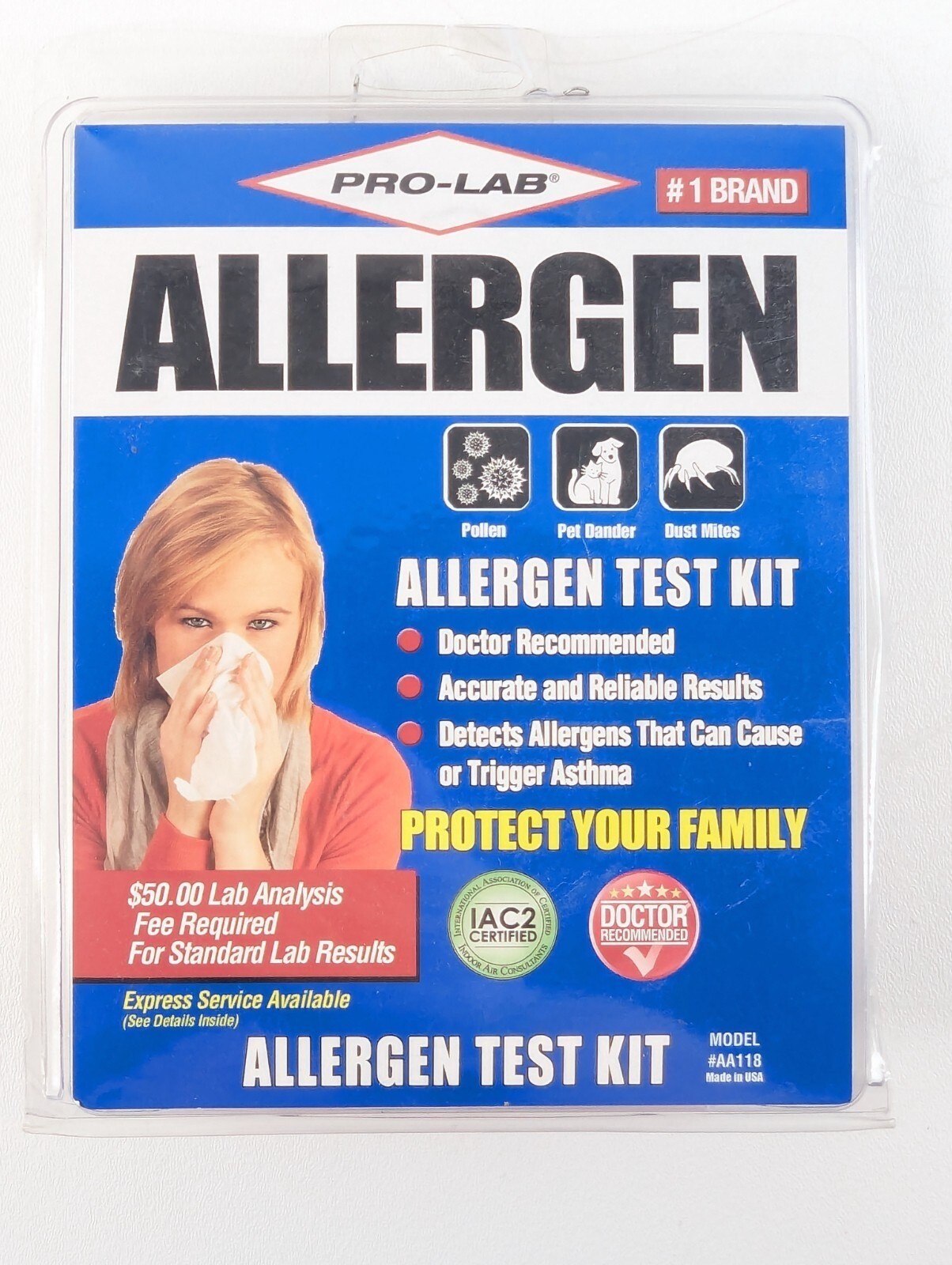 Pro Lab AA118 Allergen Test Kit Pollen Pets Dust  - FREE SHIPPING