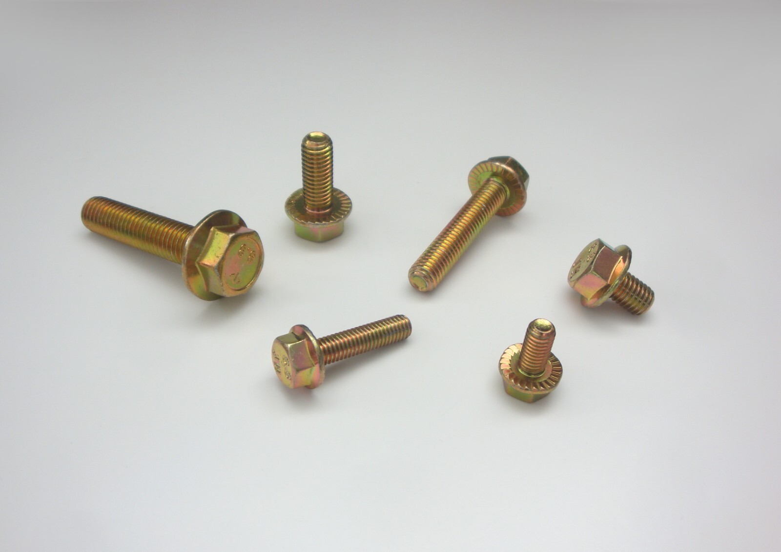 1X Locking Tooth Screw With Flange - Yellow Galvanized, Locking Screw, Rib