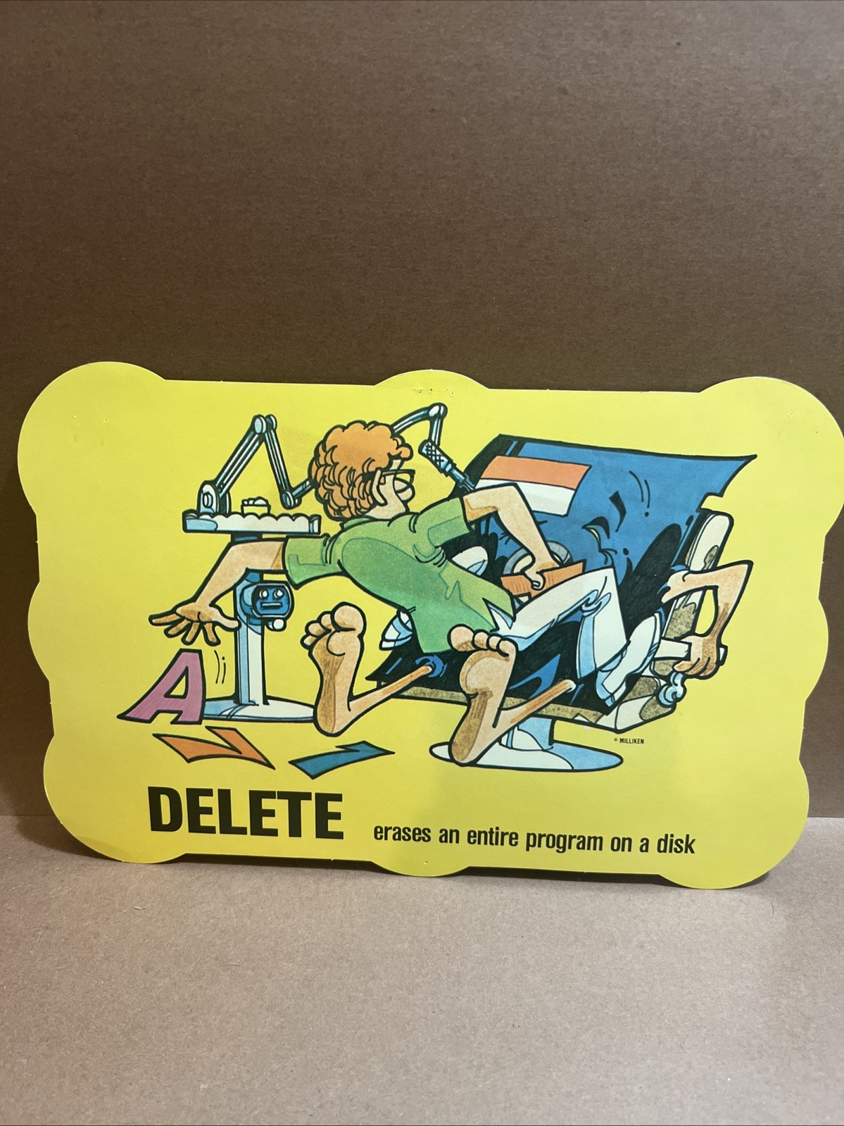 Vintage Computer Classroom Sign Milliken Programming Terms Delete Dentist 90s