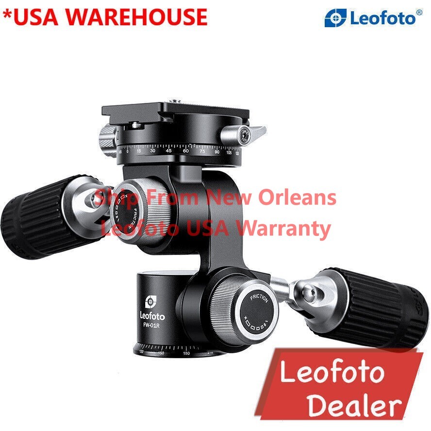 Leofoto FW-01R Tripod head 4-Way Head Pan-and-Tilt Head with QR Plate