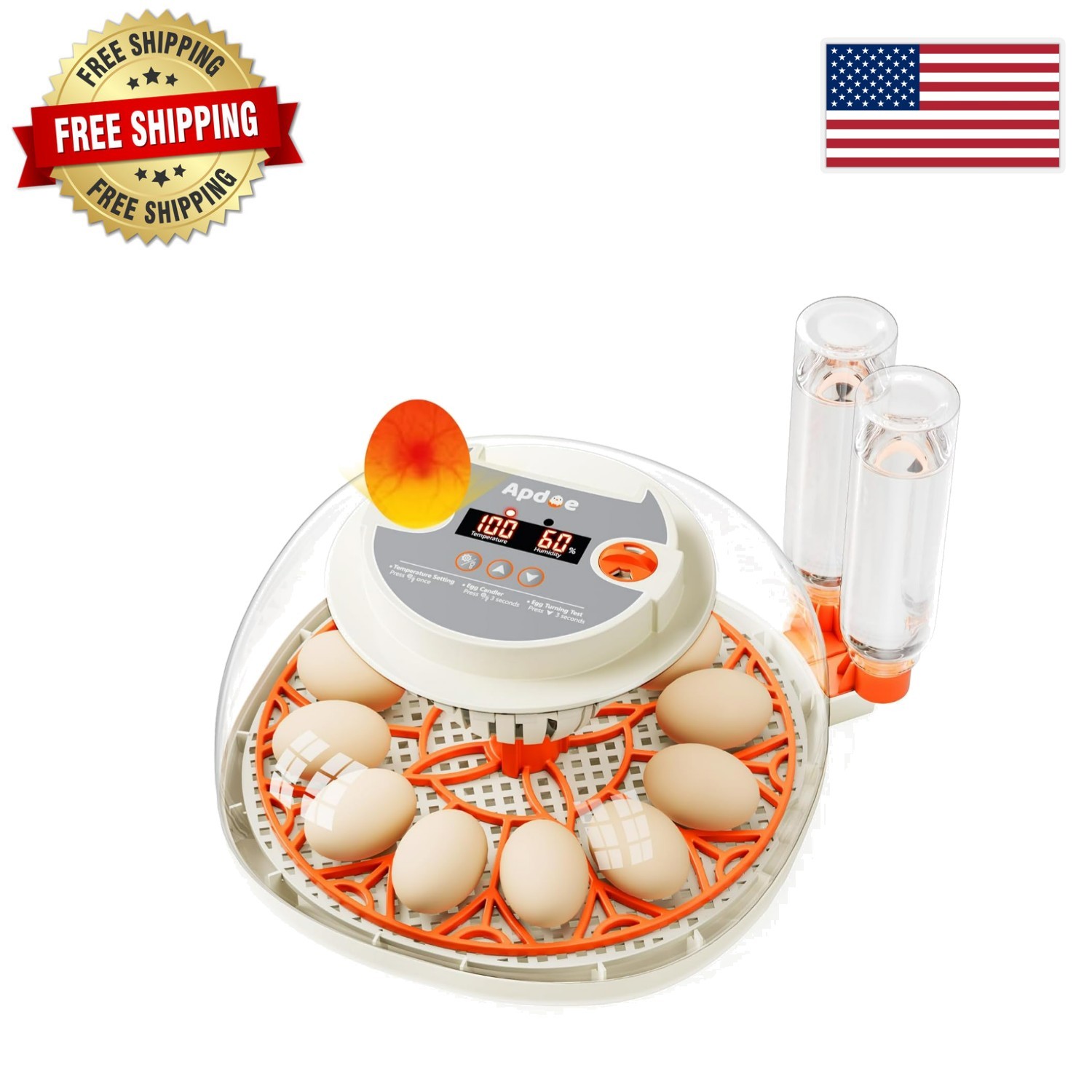 HatchPro 12 Egg Incubator with Automatic Turner & Real-Time Control, 12 Eggs