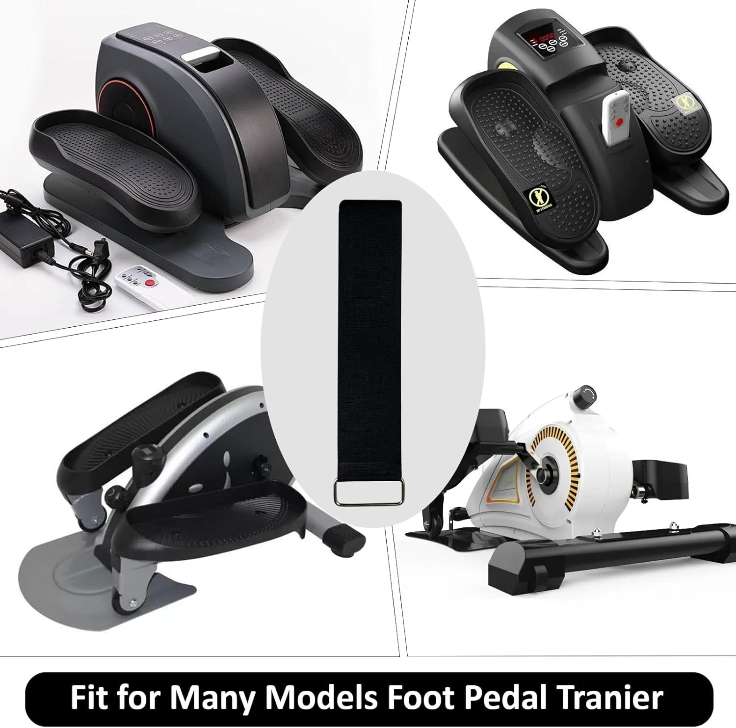 Secure & Adjustable 4 Pcs Pedal Straps for Under Desk Elliptical Exercisers