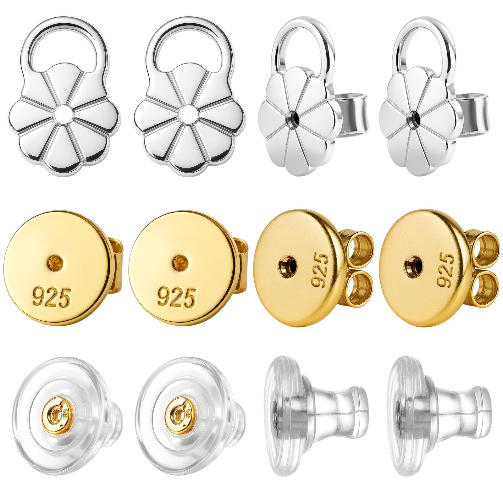 Earring Backs for Droopy Ears Heavy Earrings - Replacements Locking Ear Suppo...