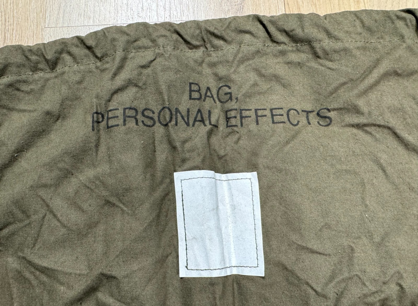 Vintage US Military Issue Patient Personal Effects Cloth Bag Pull String KIA WIA