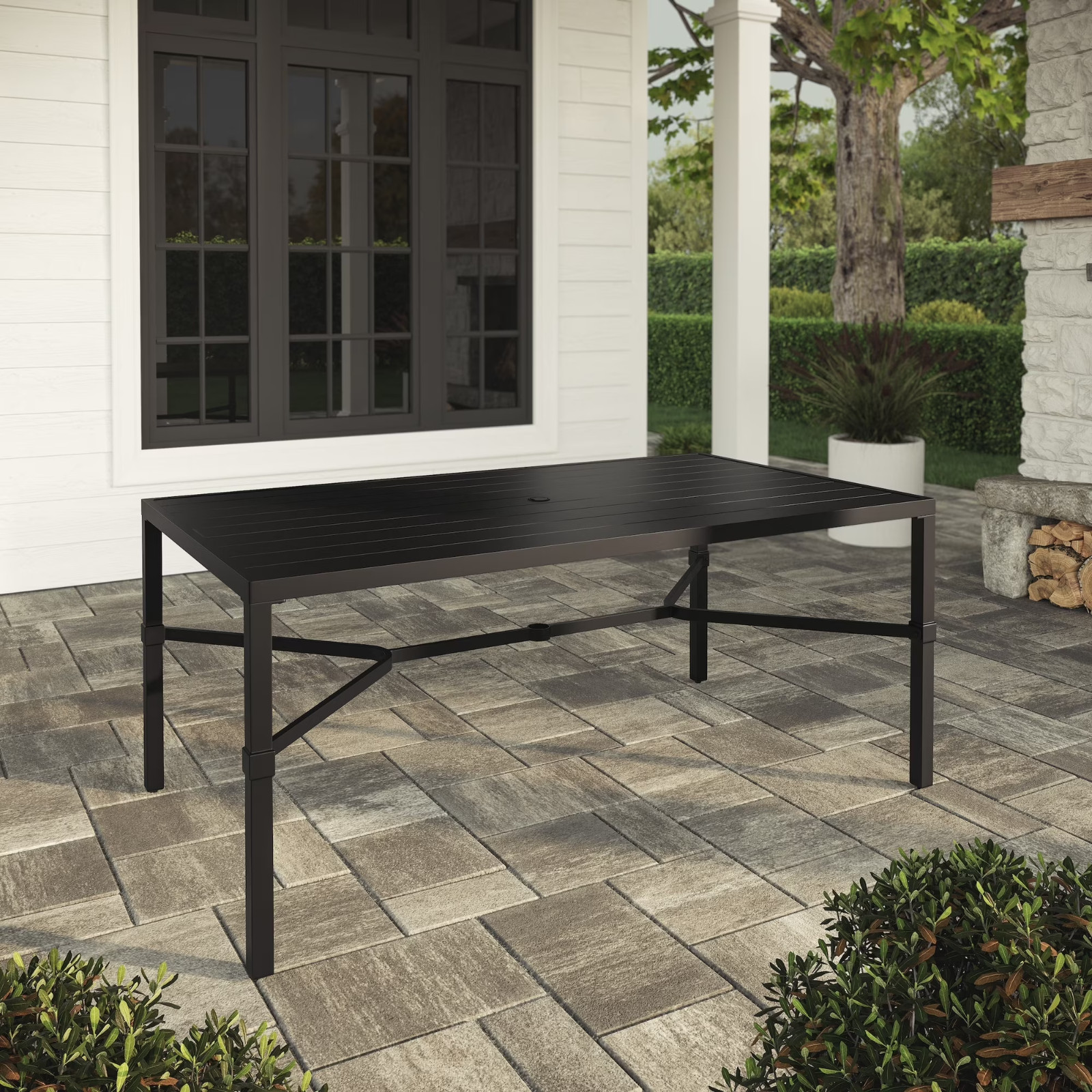 My Texas House Cambria 67" Steel Outdoor Dining Table