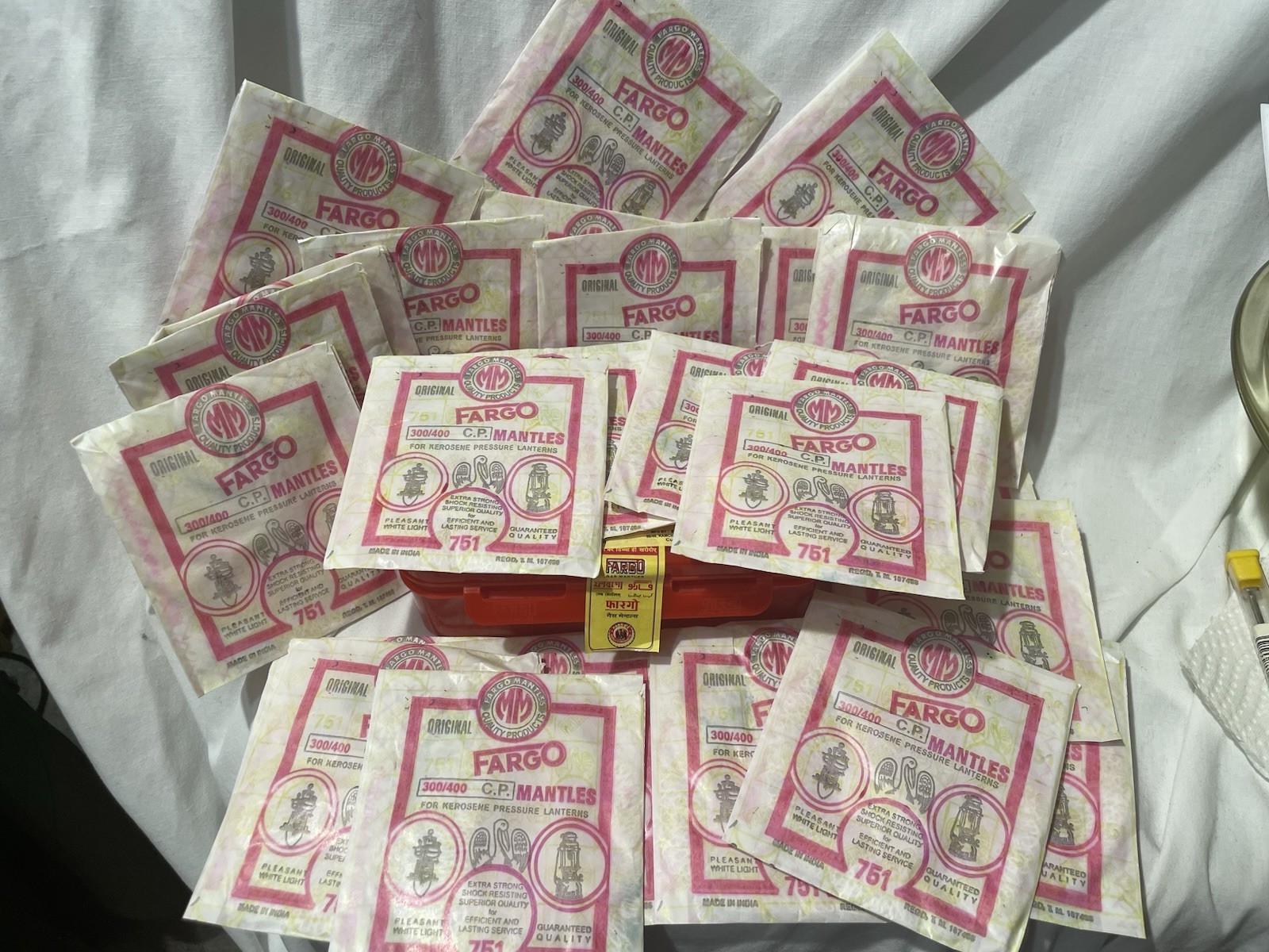 Fargo 751 Gas Lantern Mantle, Box of 25, NOS, Coleman, Tilley, Petromax