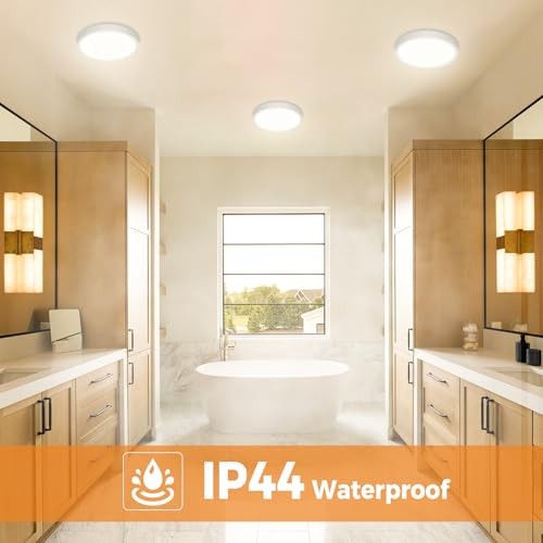12Pack LED Flush Mount Ceiling Light, Dimmable & 100W 6.5in-12Pack White
