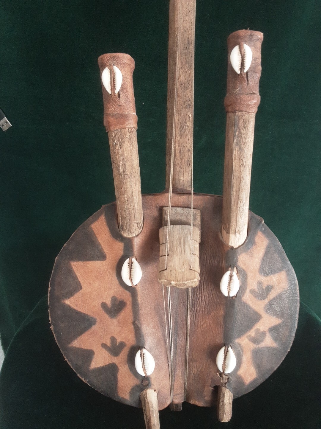 Musical Instrument Kora Calabash Folk Art  Africa. Handmade .Vintage.