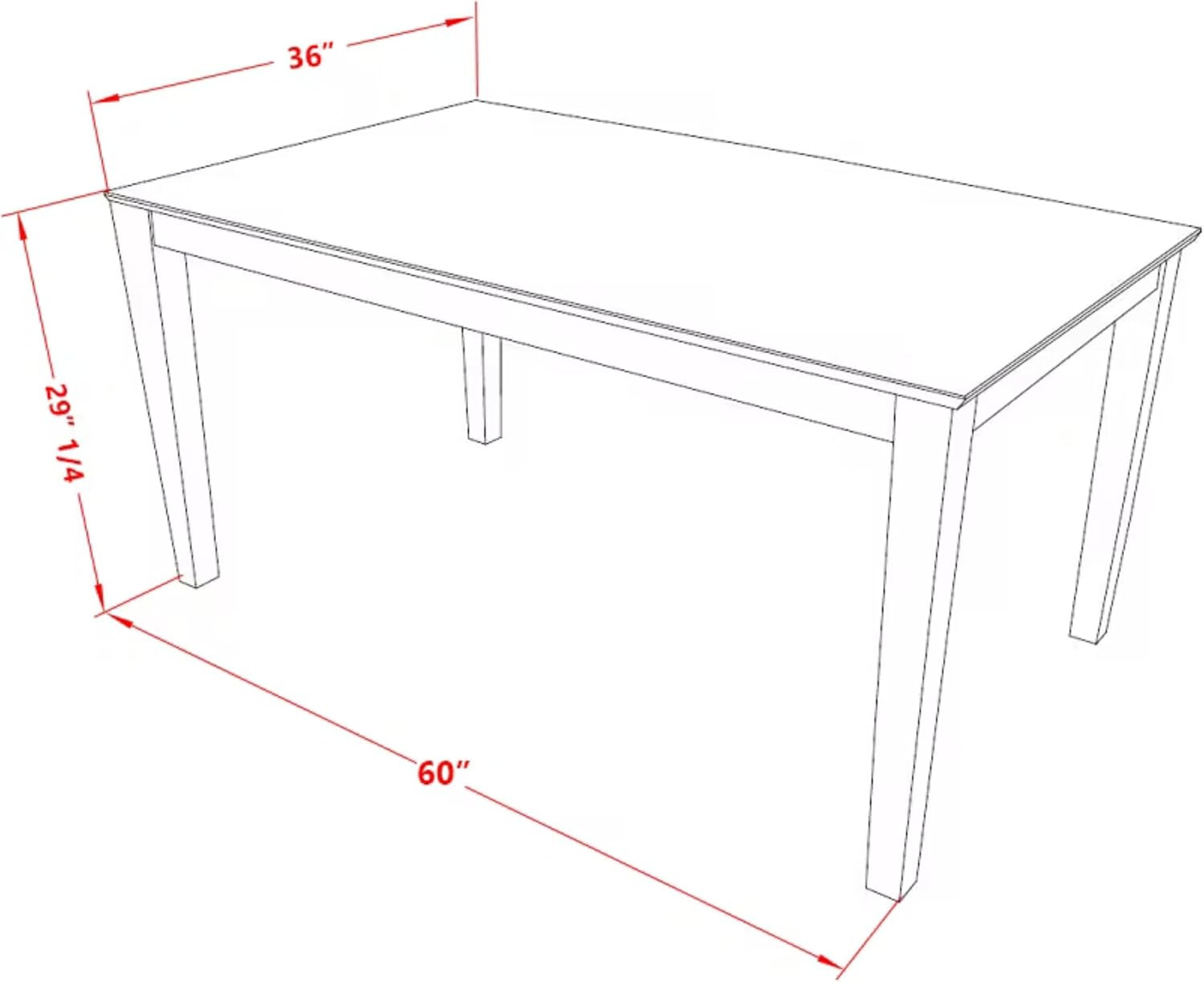 CADR5-OAK-16 5 Piece Dining Room Furniture Set Includes a Rectangle Dining Table