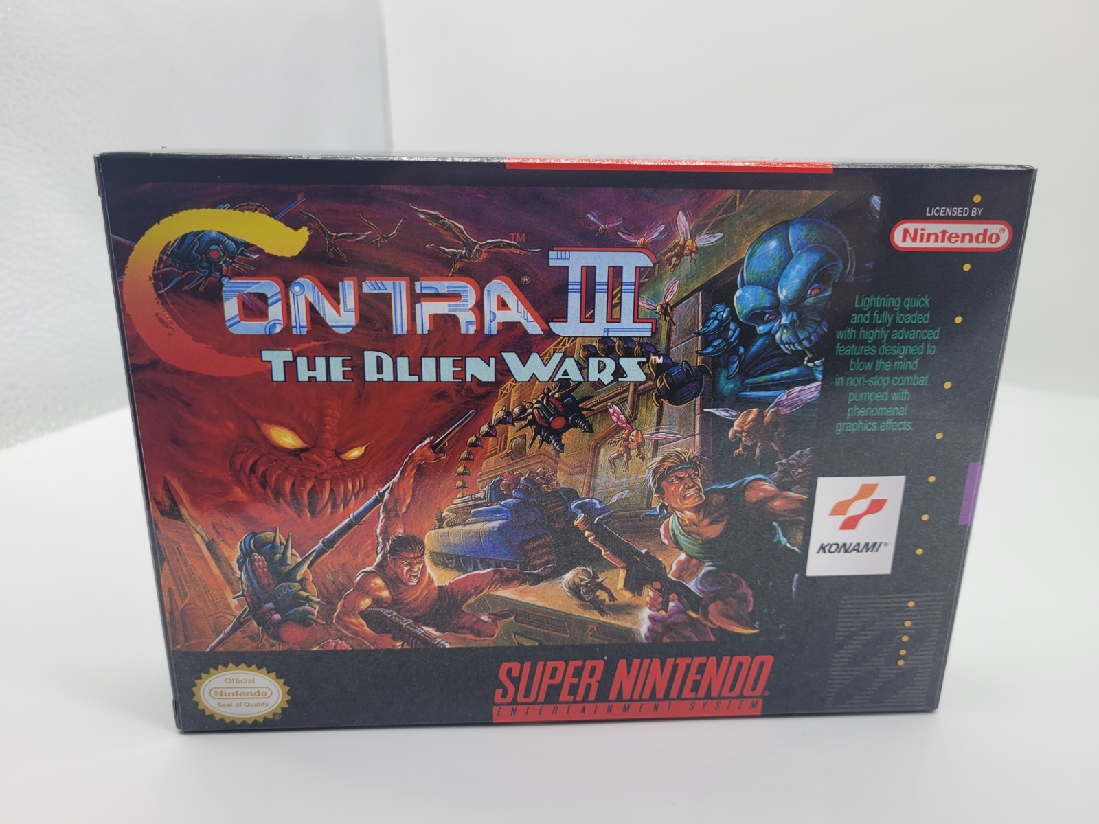 Contra III 3: The Alien Wars Box Only Super (SNES) REPLACEMENT BOX + INSERTS