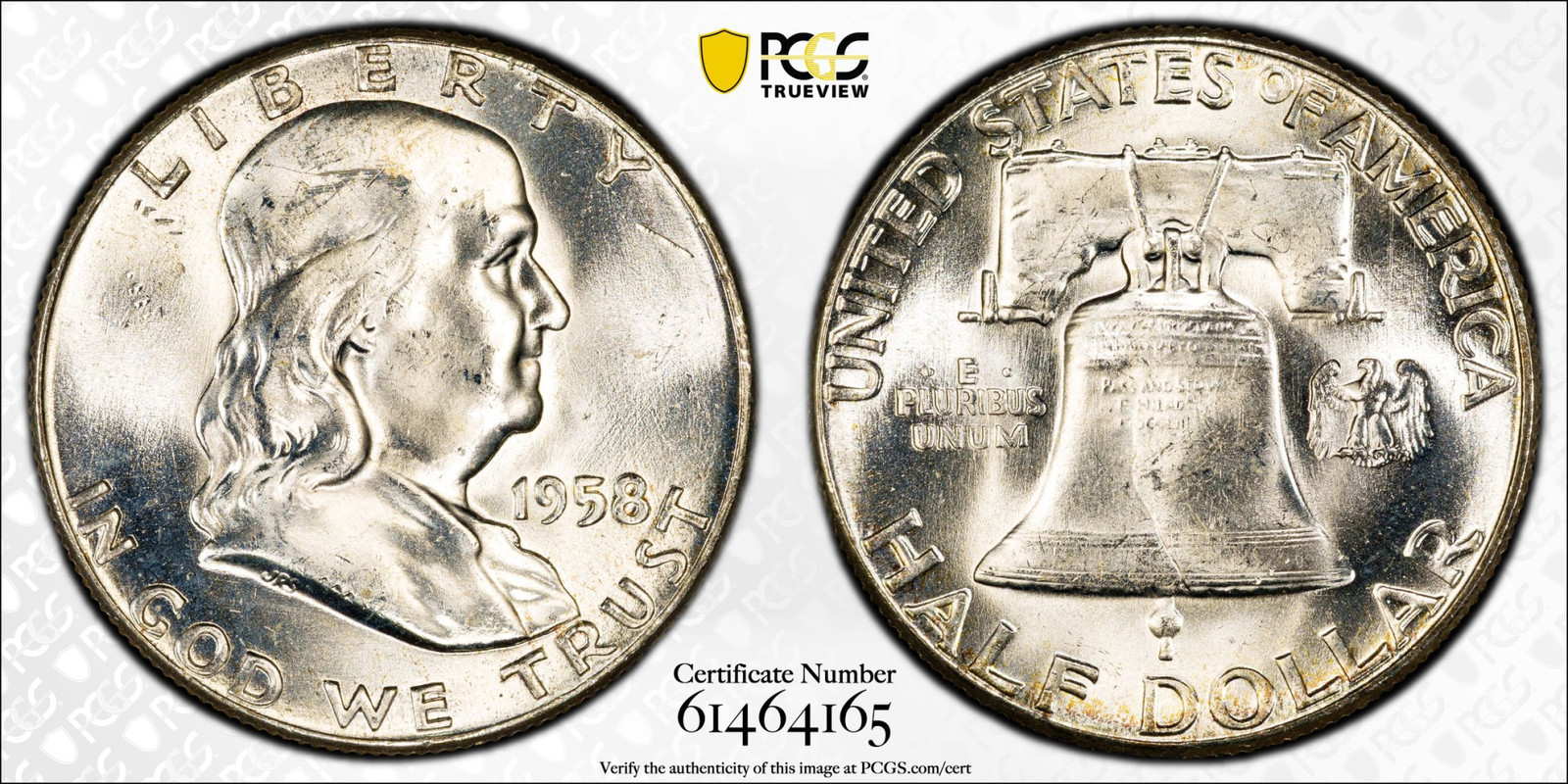 1958 Franklin Half Dollar PCGS MS63