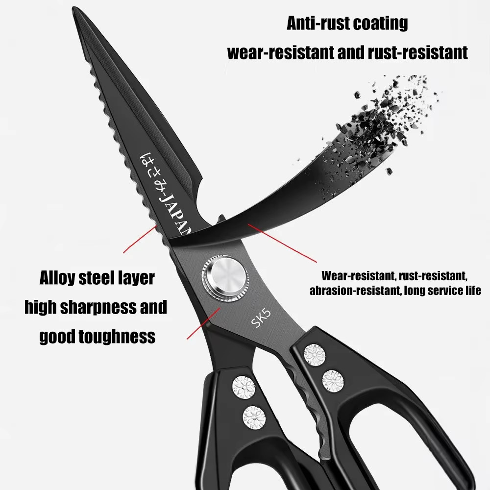 Multifunction Kitchen Scissors Heavy Duty Poultry Shears Fish Scraper Bottle Ope