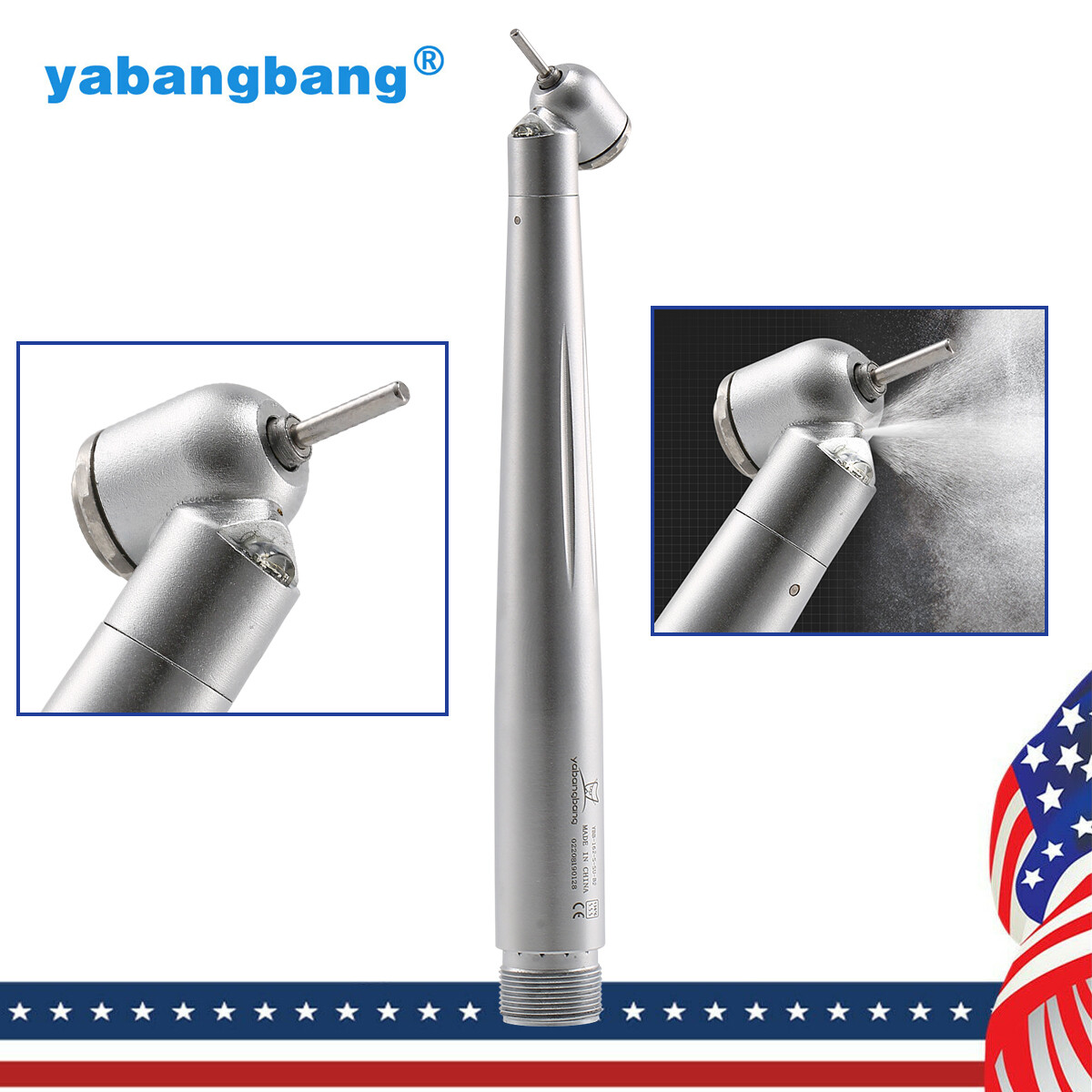 NSK Style Dental LED 45° Degree Surgical High Speed Handpiece Push Button 2 Hole