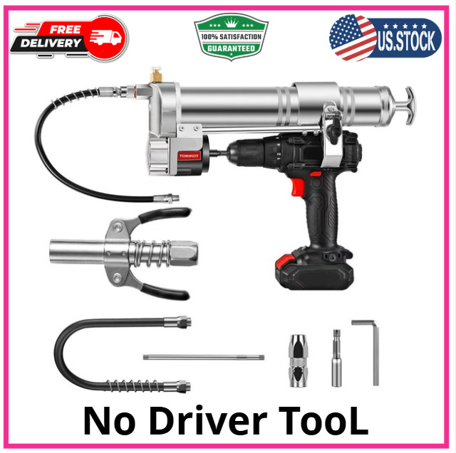 Electric Grease Gun Drill Adapter,Universal Conversion Gun Head with 14 OZ Lo...
