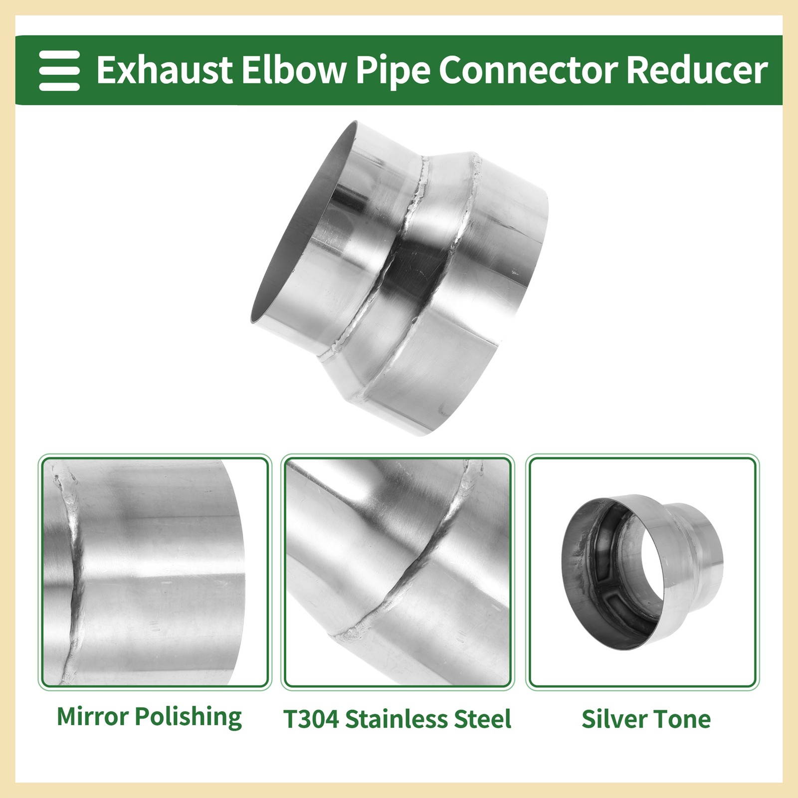 4 to 5inch OD Mandrel Exhaust Bend Elbow Concentric Reducer Pipe Adapters