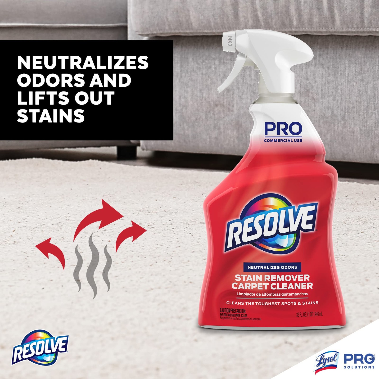 Resolve Professional Strength Spot and Stain Carpet Cleaner Solution, 32 oz