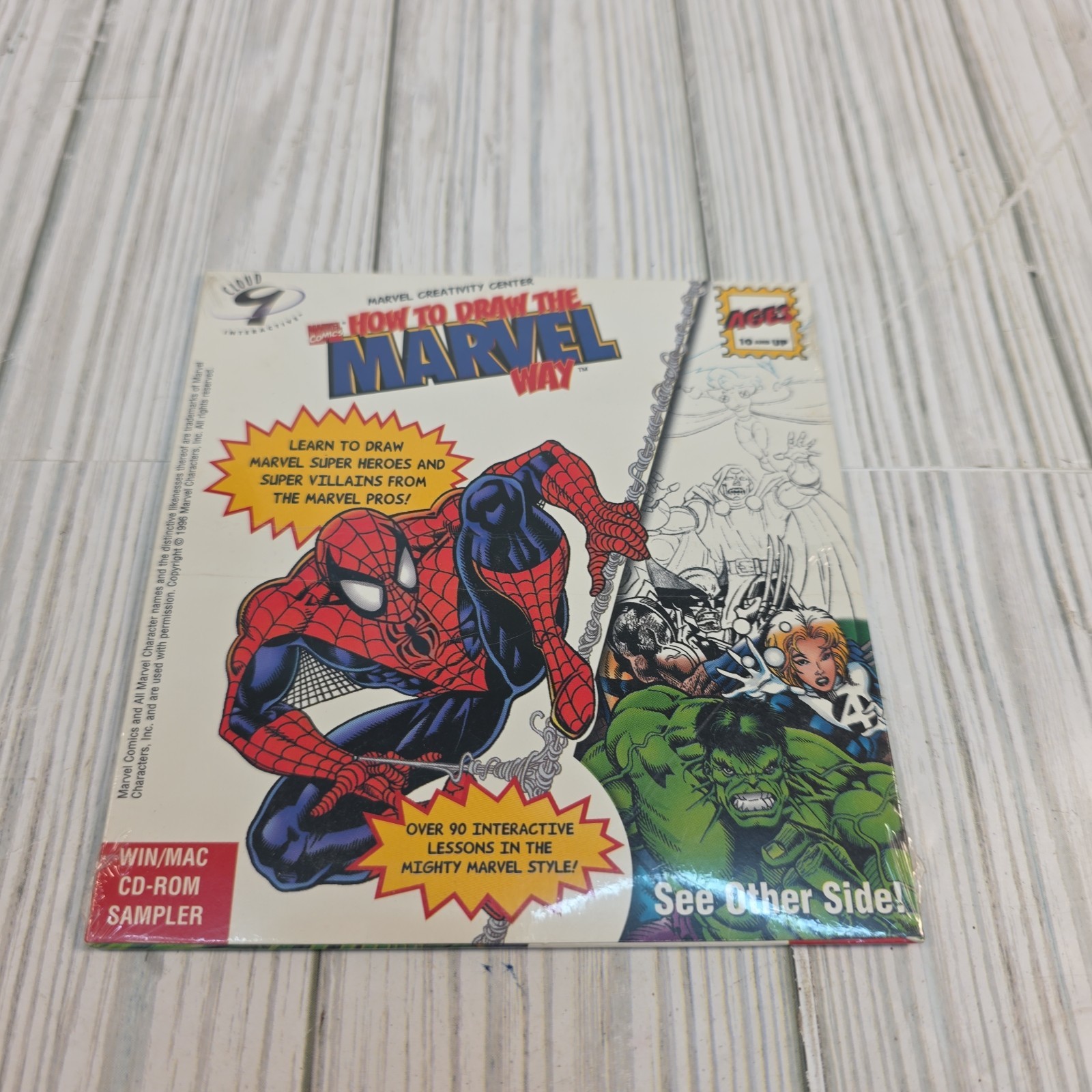 How to Draw the Marvel Way SAMPLER 1996 CD-ROM PC Cloud 9 Dino Finder Comics