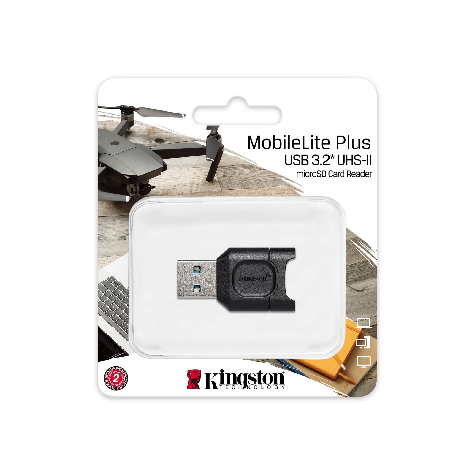 Kingston MobileLite Plus USB 3.2 microSDHC/SDXC UHS-II Card Reader Black
