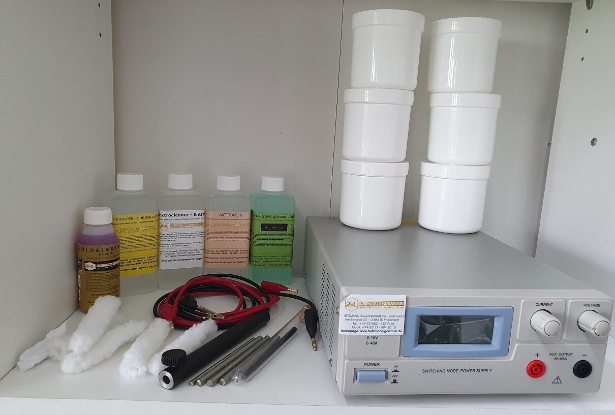 Tampon Galvanik - Brush Plating Kit - Kleingalvanik Goldplating oder Chrom